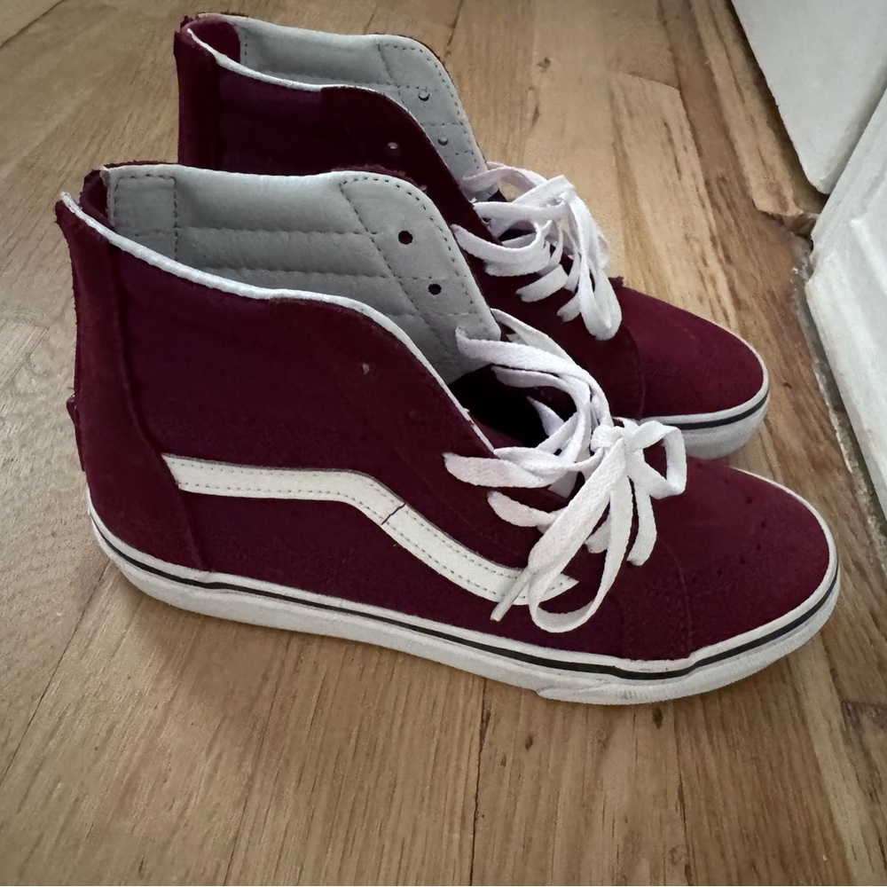 Vans Burgundy High-Tops with White Details